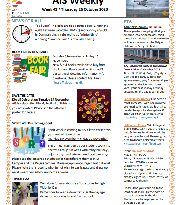 AIS Newsletter Week 43