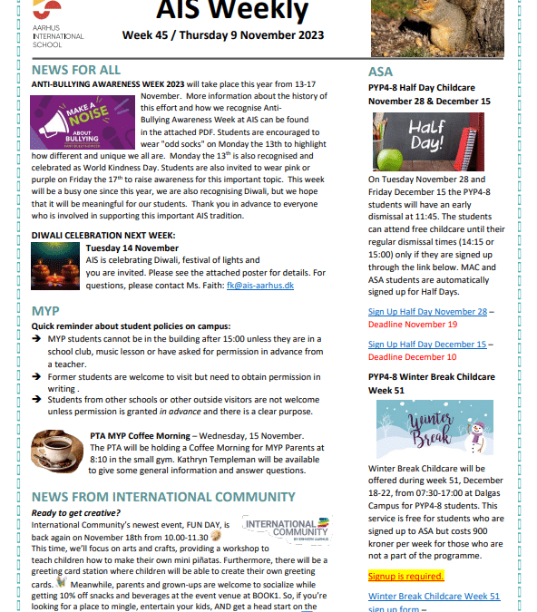 AIS Newsletter Week 45