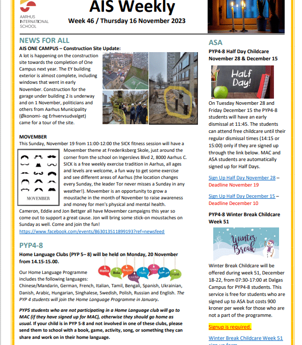 AIS Newsletter Week 46
