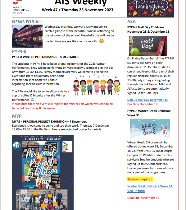 AIS Newsletter Week 48