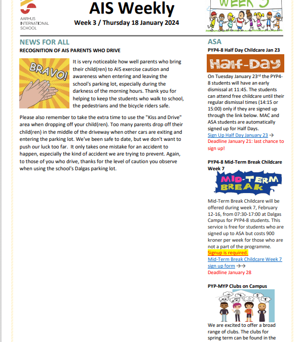 AIS Newsletter Week 3