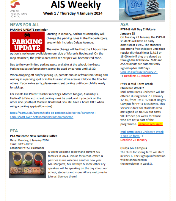 AIS Newsletter Week 1