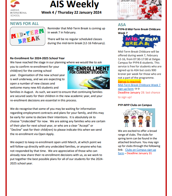 AIS Newsletter Week 4