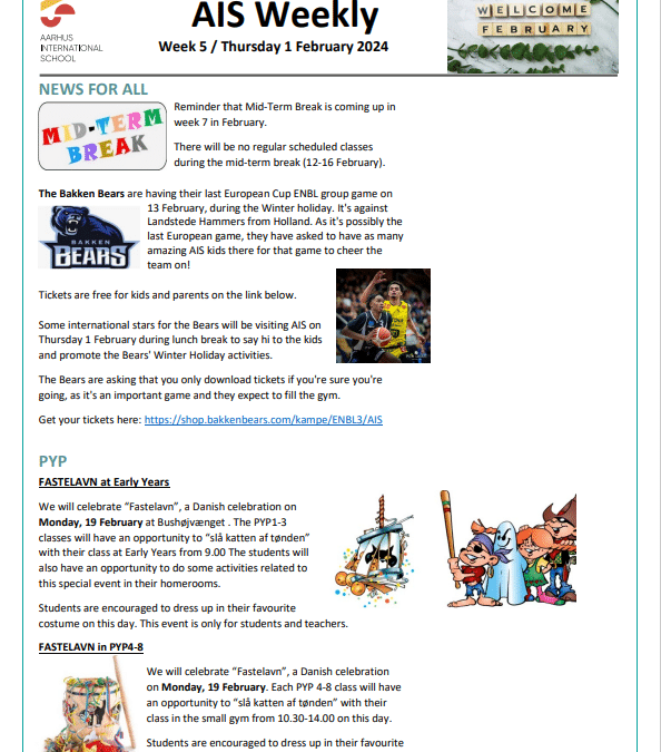 AIS Newsletter Week 5