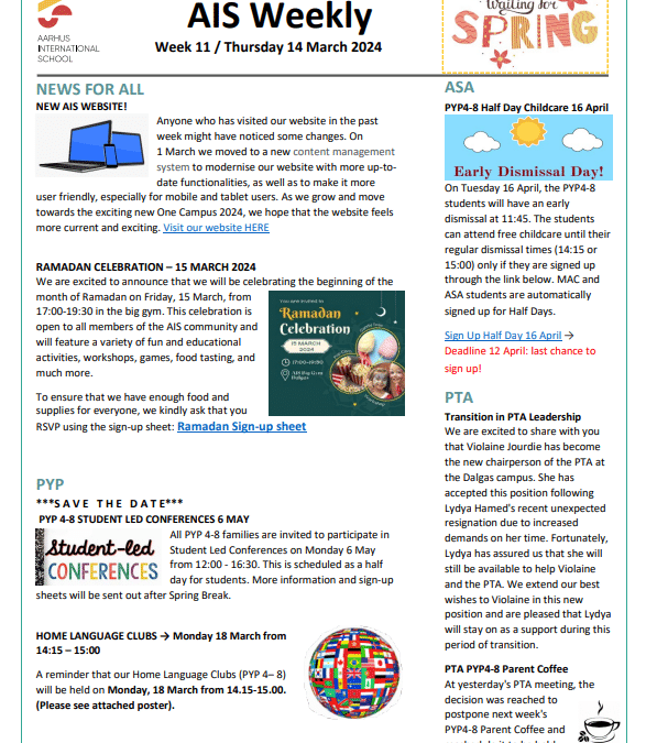 AIS Newsletter Week 11