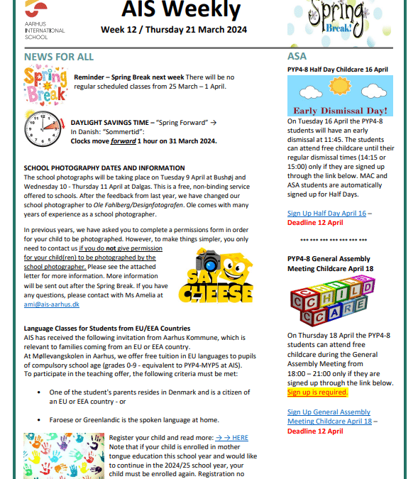 AIS Newsletter Week 12