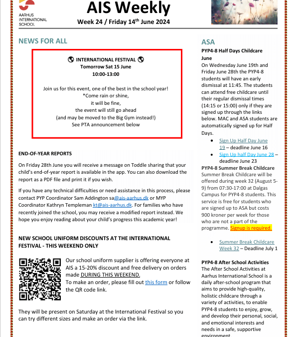 AIS Newsletter Week 24